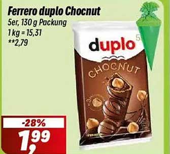 Ferrero duplo Chocnut 5er, 130 g Packung