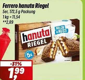Ferrero hanuta Riegel 5er Packung