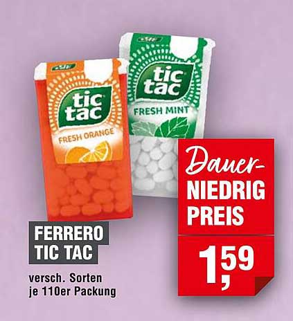 Ferrero Tic Tac, verschiedene Sorten je 110er Packung