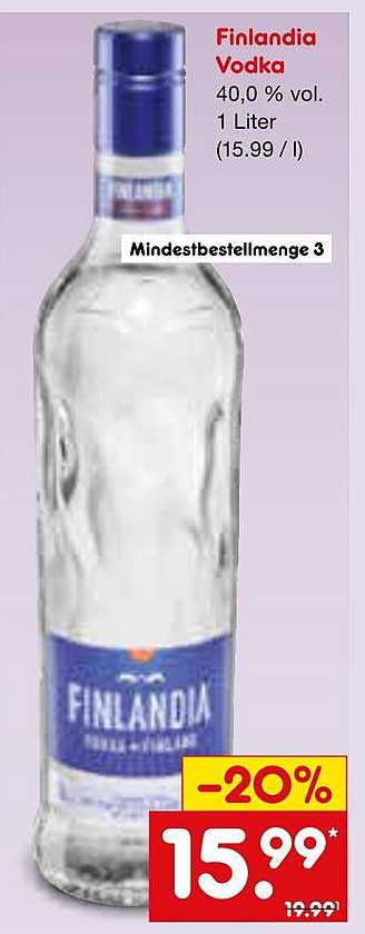 Finlandia Vodka 1 Liter - 20% Rabatt