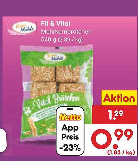 Fit & Vital Mehrkornbrötchen 540 g