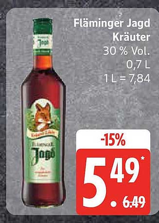 Fläminger Jagd Kräuter 30 % Vol, 0,7 L