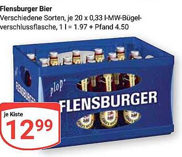 Flensburger Bier - 20 x 0,33 l Kiste