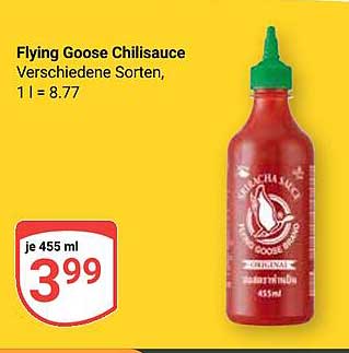 Flying Goose Chilisauce 455 ml für nur 3,99 €