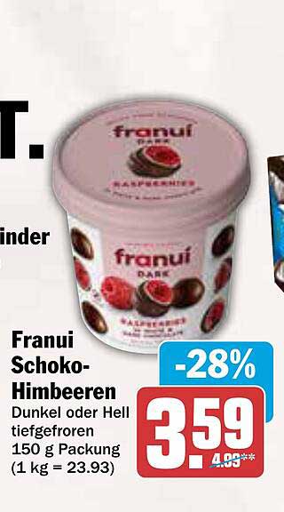Franui Schoko-Himbeeren Dunkel oder Hell tiefgefroren 150 g