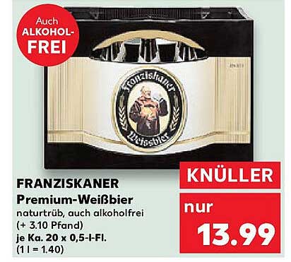 FRANZISKANER Premium-Weißbier naturtrüb, auch alkoholfrei