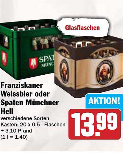 Franziskaner Weissbier oder Spaten Münchner Hell