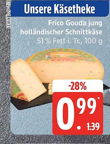 Frico Gouda jung holländischer Schnittkäse