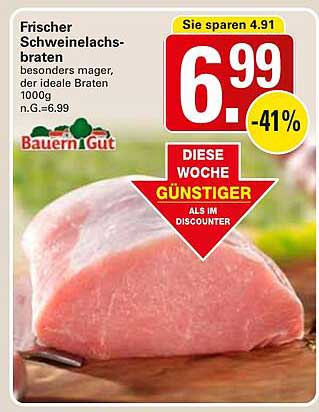 Frischer Schweinelachsbraten 1000g - BauernGut