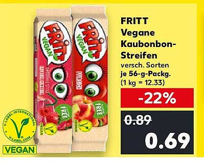 FRITT Vegane Kaubonbon-Streifen