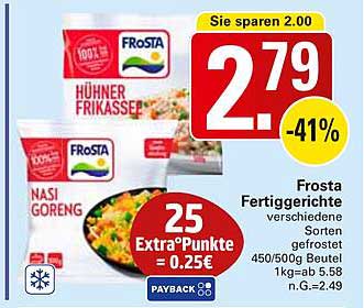 Frosta Fertiggerichte - Hühnerfrikassee und Nasi Goreng