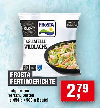 Frosta Fertiggerichte – Tagliatelle Wildlachs 450 g/500 g Beutel