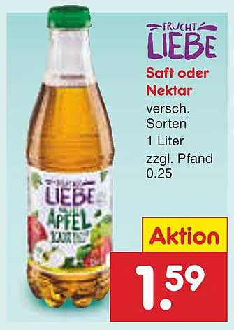 Frucht Liebe Saft oder Nektar - versch. Sorten 1 Liter