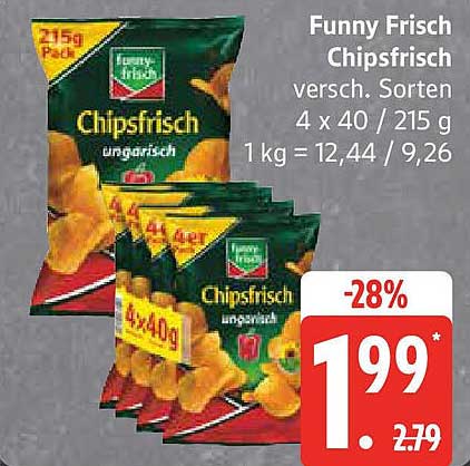 Funny Frisch Chipsfrisch 4 x 40 g (versch. Sorten)