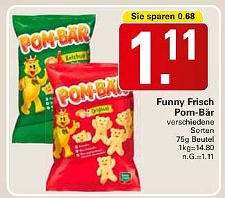 Funny Frisch Pom-Bär verschiedene Sorten 75g Beutel