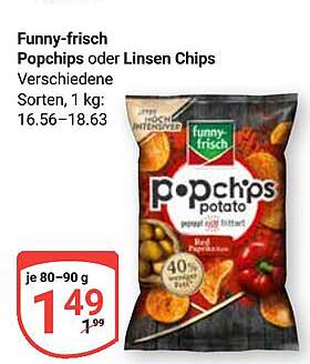 Funny-frisch Popchips oder Linsen Chips, verschiedene Sorten, 1 kg