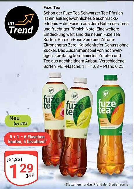 Fuze Tea schwarzer Tee Pfirsich