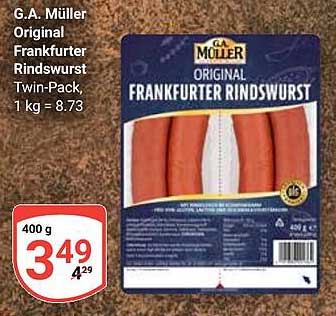 G.A. Müller Original Frankfurter Rindswurst Twin-Pack