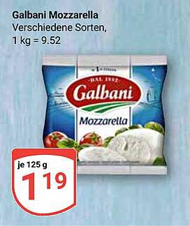 Galbani Mozzarella, verschiedene Sorten, 125 g für nur 1,19 €