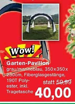 Garten-Pavillon grau/marineblau 350x350x230cm