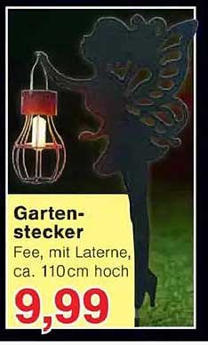 Gartenstecker Fee, mit Laterne, ca. 110cm hoch
