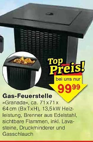 Gas-Feuerstelle »Granada«, ca. 71x71x64 cm