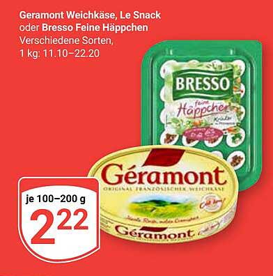 Geramont Weichkäse und Bresso Feine Häppchen – Doppelt genießen!