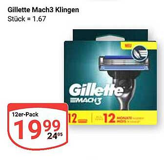 Gillette Mach3 Klingen 12er-Pack