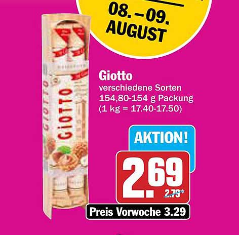 Giotto verschiedene Sorten 154,80-154 g Packung