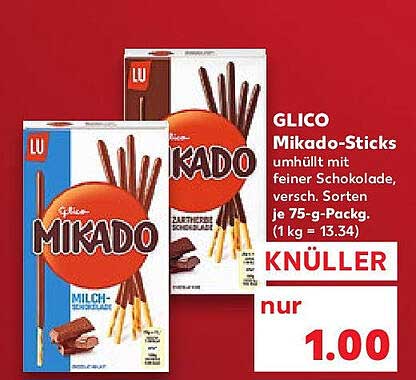GLICO Mikado-Sticks umhüllt mit feiner Schokolade, verschiedene Sorten