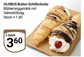 GLOBUS Butter-Schillerlocke - Blätterteiggebäck mit Sahnefüllung