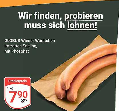 GLOBUS Wiener Würstchen im zarten Saitling, mit Phosphat