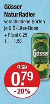 Gösser NaturRadler verschiedene Sorten je 0,5-Liter-Dose
