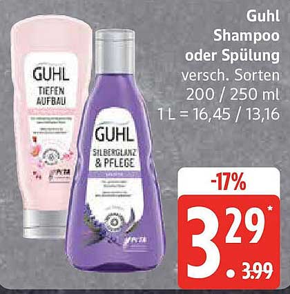 Guhl Shampoo oder Spülung, 200/250 ml