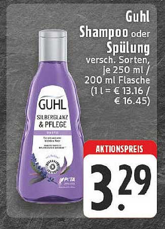 Guhl Shampoo oder Spülung 250 ml / 200 ml Flasche