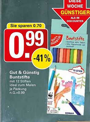 Gut & Günstig Buntstifte mit 12 Stiften