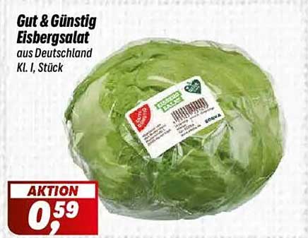 Gut & Günstig Eisbergsalat aus Deutschland, Kl. I, Stück