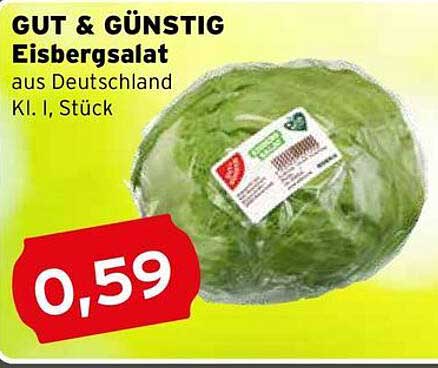 GUT & GÜNSTIG Eisbergsalat aus Deutschland, Kl. I, Stück