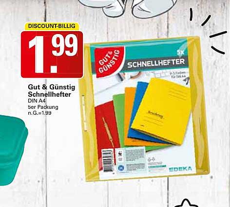 Gut & Günstig Schnellhefter DIN A4 - 5er Packung