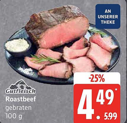 Gutfleisch Roastbeef, gebraten - 100 g