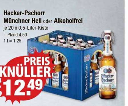 Hacker-Pschorr Münchener Hell oder Alkoholfrei - je 20 x 0,5-Liter-Kiste