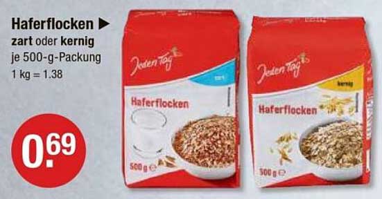 Haferflocken zart oder kernig je 500-g-Packung