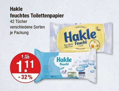Hakle feuchtes Toilettenpapier 42 Tücher, verschiedene Sorten je Packung