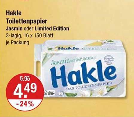 Hakle Toilettenpapier Jasmin oder Limited Edition
