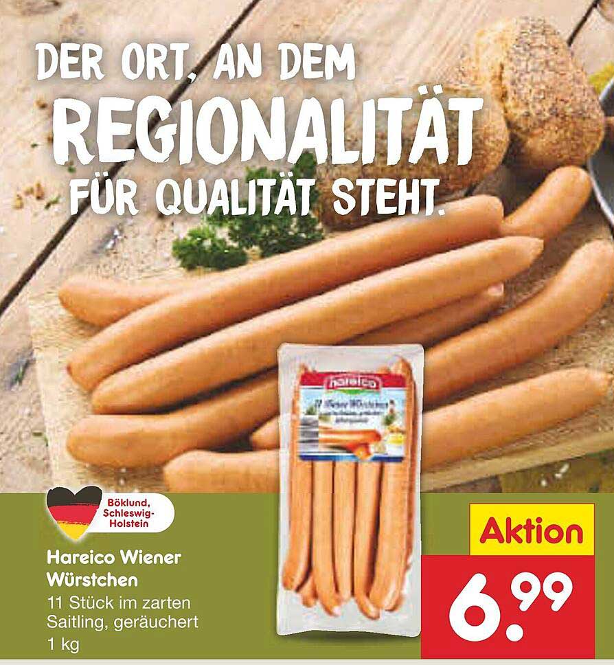 Hareico Wiener Würstchen - 11 Stück, 1 kg, geräuchert