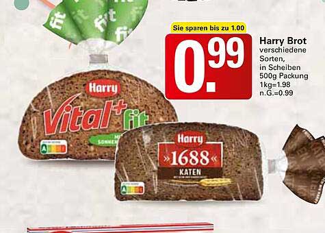 Harry Brot verschiedene Sorten, in Scheiben 500g Packung