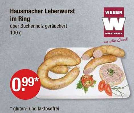 Hausmacher Leberwurst im Ring über Buchenholz geräuchert 100 g