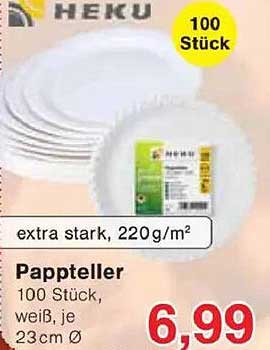 HEKU Pappteller, extra stark, 100 Stück, 23 cm Ø
