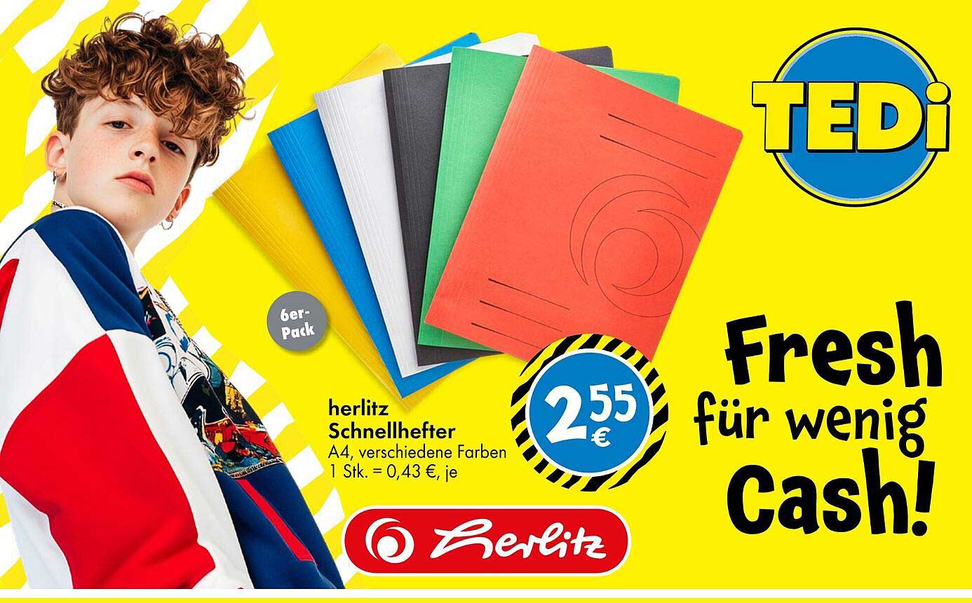 herlitz Schnellhefter 6er-Pack A4, verschiedene Farben