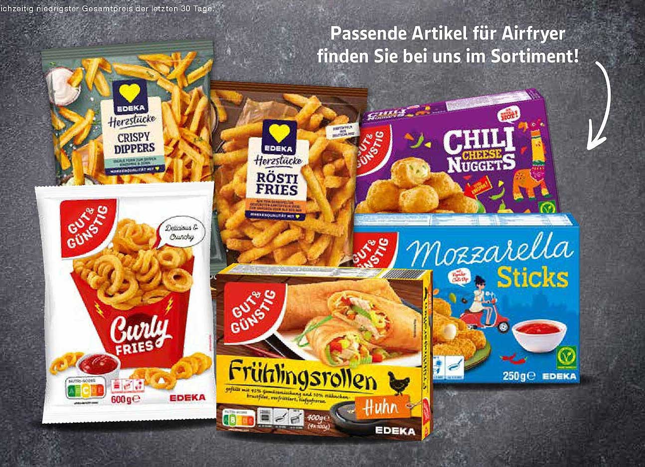Herzstücke Crispy Dippers, Röst Fries, Chili Cheese Nuggets und mehr!